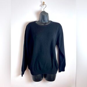 Braemar Black Cashmere Sweater Large Pullover Crew neck